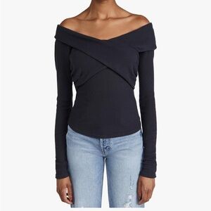 Free People New Gray Robbed Poppy Seed Top Size XS